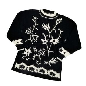 Dana Scott EUC Women's L Vtg Angora Beaded Sweater